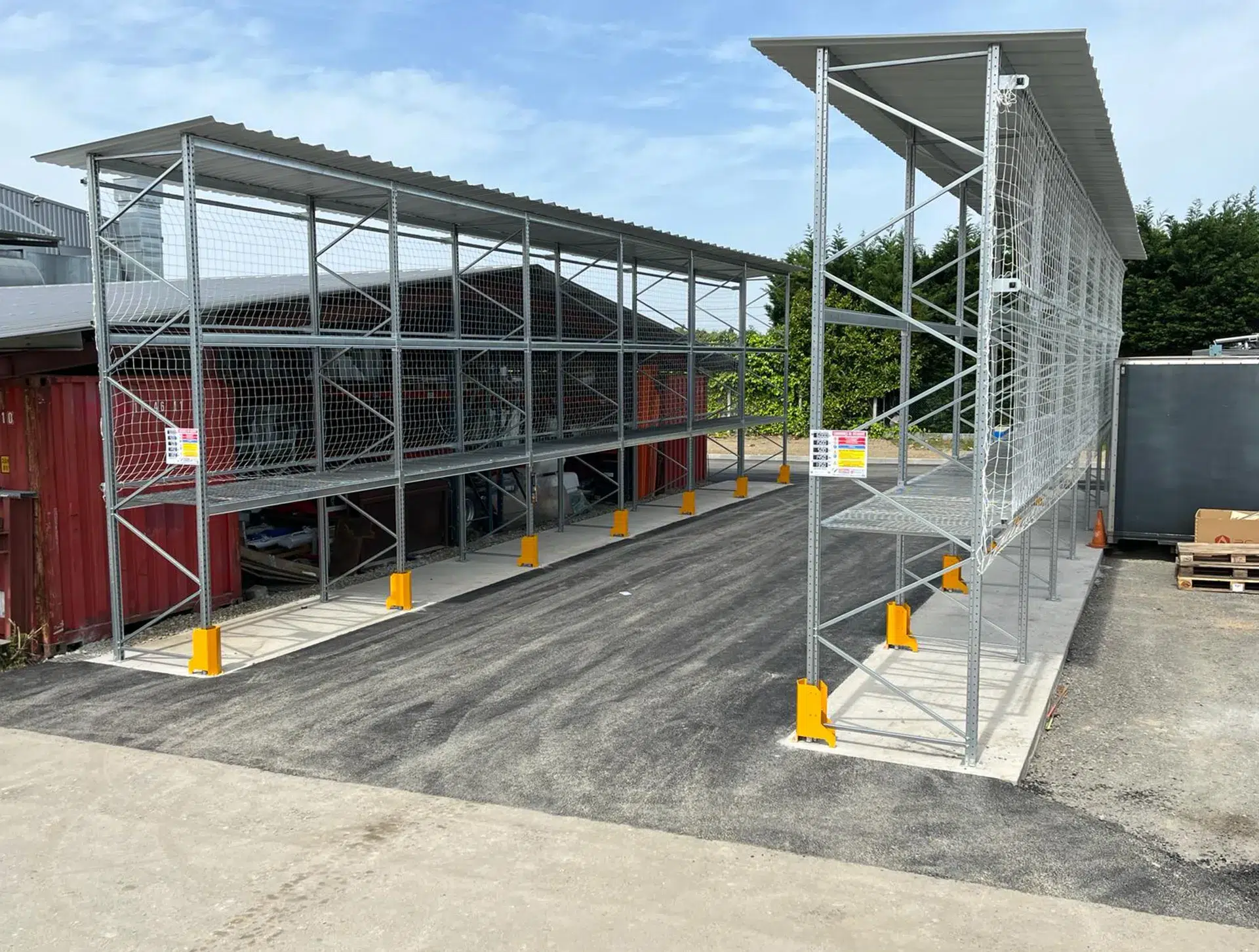 Rack à palettes galvanisés installés à Tarbes par Bayonne Rayonnage